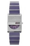 Breda Pulse Tandem Metal Bracelet Watch In Purple, Men's At Urban Outfitters