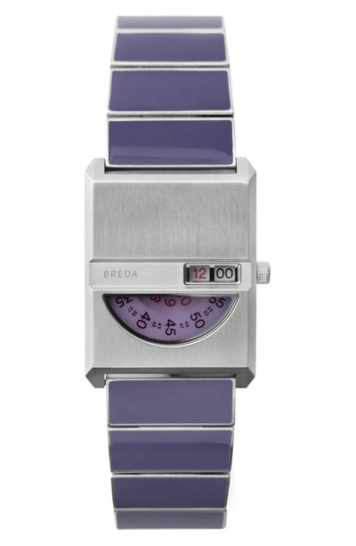 Breda Pulse Tandem Stainless Steel Bracelet Watch, 26mm In Purple