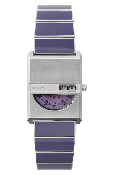 Breda Pulse Tandem Metal Bracelet Watch In Purple, Men's At Urban Outfitters