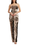 Dress The Population Andy Jumpsuit In Gold