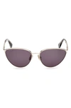 Max Mara Cat-eye Metal Sunglasses In Dark Brown
