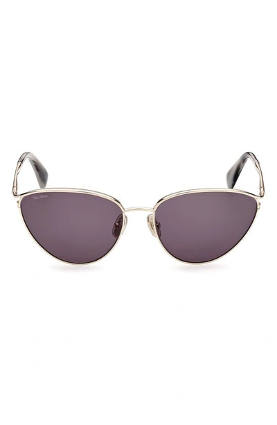 Max Mara Cat-eye Metal Sunglasses In Dark Brown