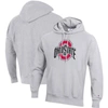 Champion Heathered Gray Ohio State Buckeyes Vault Logo Reverse Weave Pullover Hoodie In Heather Gray