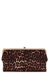 Hobo Lauren Colorblock Genuine Calf Hair & Calfskin Leather Wallet In Leopard