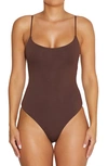 Naked Wardrobe Tank Bodysuit In Chocolate