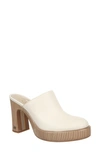 Sam Edelman Shiloh Leather Heel Mule In White