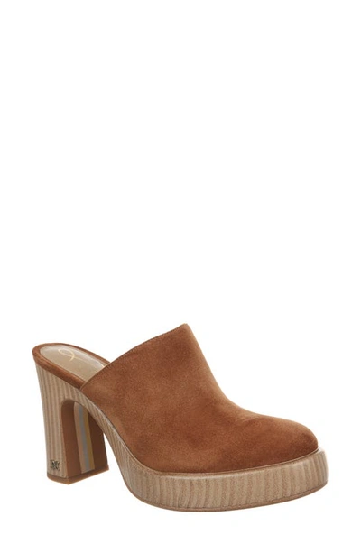 Sam Edelman Shiloh Leather Heel Mule In Brown