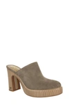 Sam Edelman Shiloh Leather Heel Mule In Green