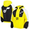 Starter Gold Utah Jazz Body Check Raglan Hoodie Half-zip Jacket In Gold