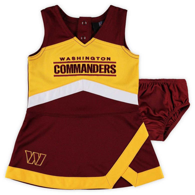 Outerstuff Babies' Girls Infant Burgundy Washington Commanders Cheer Captain Jumper Dress And Bloomers Set