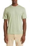 John Smedley Lorca Crewneck T-shirt In Desert Green