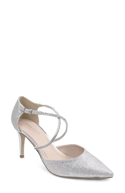Paradox London Pink Kennedy Pointed Toe Pump In Silver
