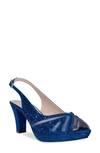 Paradox London Pink Linda Slingback Peep Toe Pump In Navy