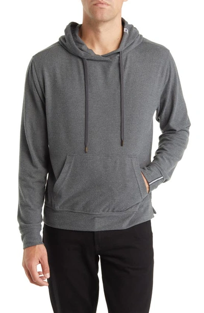 Stone Rose Brushed Jersey Hoodie In Charcoal
