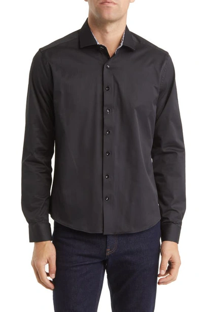 Stone Rose Dry Touch® Performance Button-up Shirt In Black