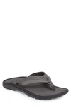 Olukai 'ohana Koa' Flip Flop In Charcoal/ Charcoal