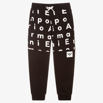 Emporio Armani Teen Black Eagle Logo Joggers