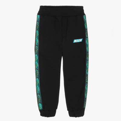 Msgm Kids' Boys Black Logo Joggers