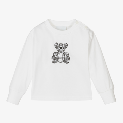 BURBERRY BABY BOYS WHITE THOMAS BEAR TOP