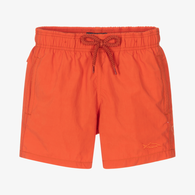 Vilebrequin Kids' Boys Water Reactive Swim Shorts In Orange