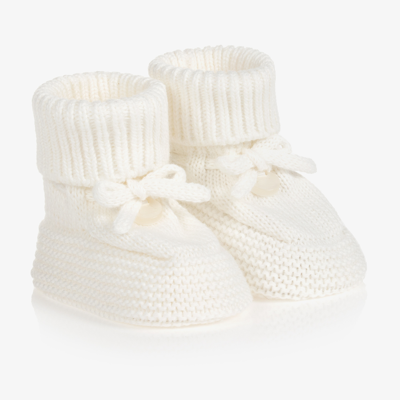 Mayoral Newborn Ivory Knitted Booties Unisex Kids From Childrensalon