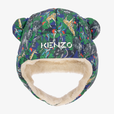Kenzo Babies' Blue & Green Trapper Hat