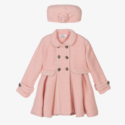 Beau Kid Girls Pink Coat & Hat Set