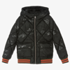 GEOX BOYS BLACK QUILTED JACKET