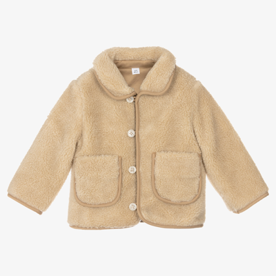 Burberry Babies' 人造羊毛皮夹克 In Beige