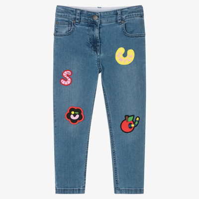 Stella Mccartney Kids Girls Blue Denim Patches Jeans