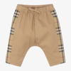 BURBERRY BEIGE CHECKED BABY TROUSERS