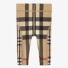 BURBERRY GIRLS BEIGE CHECK BABY SUN PROTECTIVE LEGGINGS