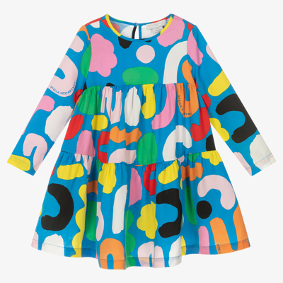 Stella Mccartney Babies'  Kids Girls Blue Tiered Tencel Dress