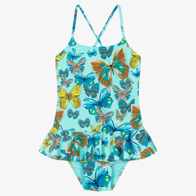 Vilebrequin Kids' Girls Blue Butterfly Swimsuit