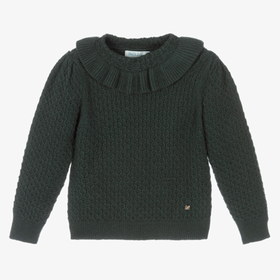 Abel & Lula Babies' Girls Green Knitted Sweater