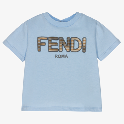 Fendi Baby Boys Blue Logo T-shirt