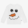 Stella Mccartney White Sweatshirt For Baby Boy With Snowman In White