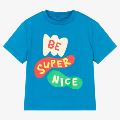 Stella Mccartney Babies'  Kids Boys Blue Slogan T-shirt