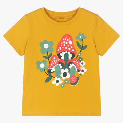 Stella Mccartney Babies'  Kids Girls Yellow Mushrooms T-shirt