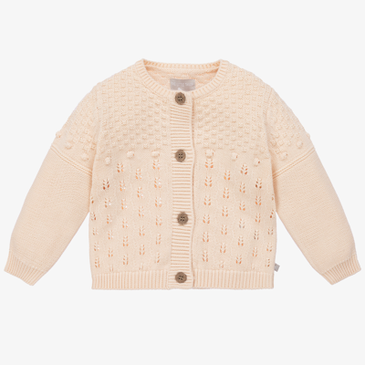 The Little Tailor Girls Pink Knitted Baby Cardigan