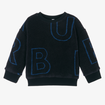 Burberry Kids' Boys Blue Fleece Logo Sweatshirt