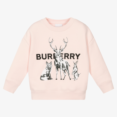 Burberry Kids' Girls Pink Logo Sweatshirt