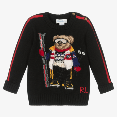 Ralph Lauren Baby Boys Black Bear Jumper