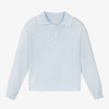 BEATRICE & GEORGE BOYS PALE BLUE COTTON HENLEY SWEATER