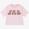 Burberry Baby Girls Pink Bear T-shirt In Pink