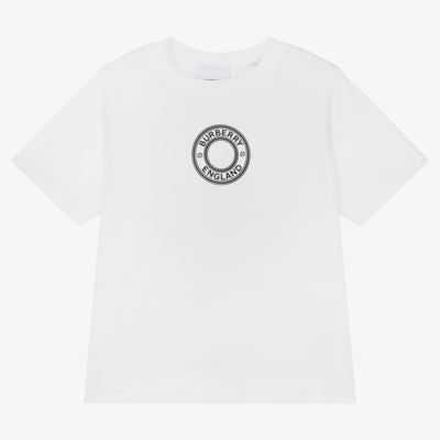 Burberry White Cotton Logo T-shirt