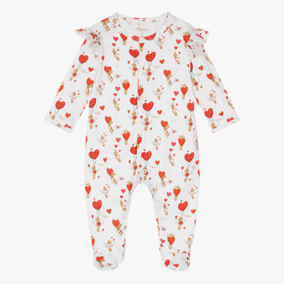 My Little Pie Girls White Sandy Hearts Babygrow