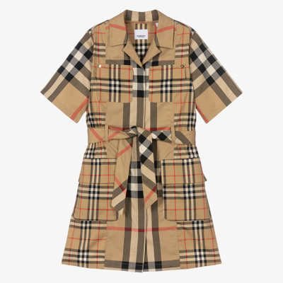 Burberry Teen Girls Beige Check Dress