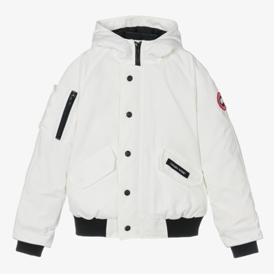 CANADA GOOSE WHITE DOWN FILLED BOMBER JACKET