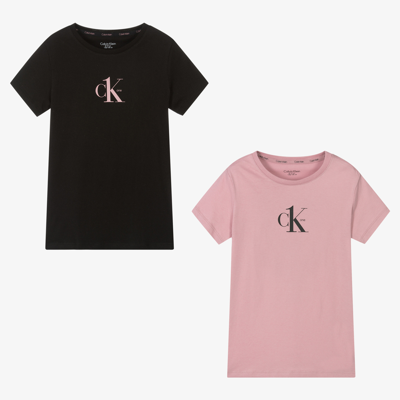 Calvin Klein Kids' Girls Cotton T-shirts (2 Pack)